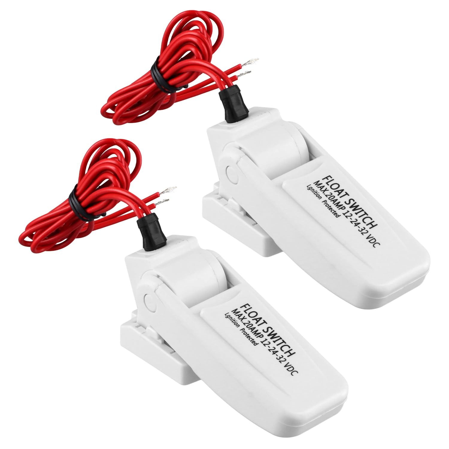 QWORK 2 Pack Heavy-Duty Automatic Boat Bilge Pump Float Switch | Moisture...