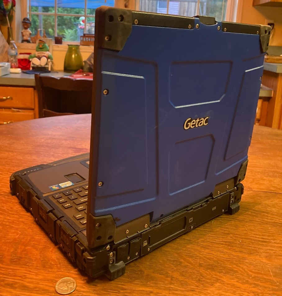 Blue Getac Toughbook Laptop Win 11  i5 2.6ghz 8gb 250gb Dual Battery Touch