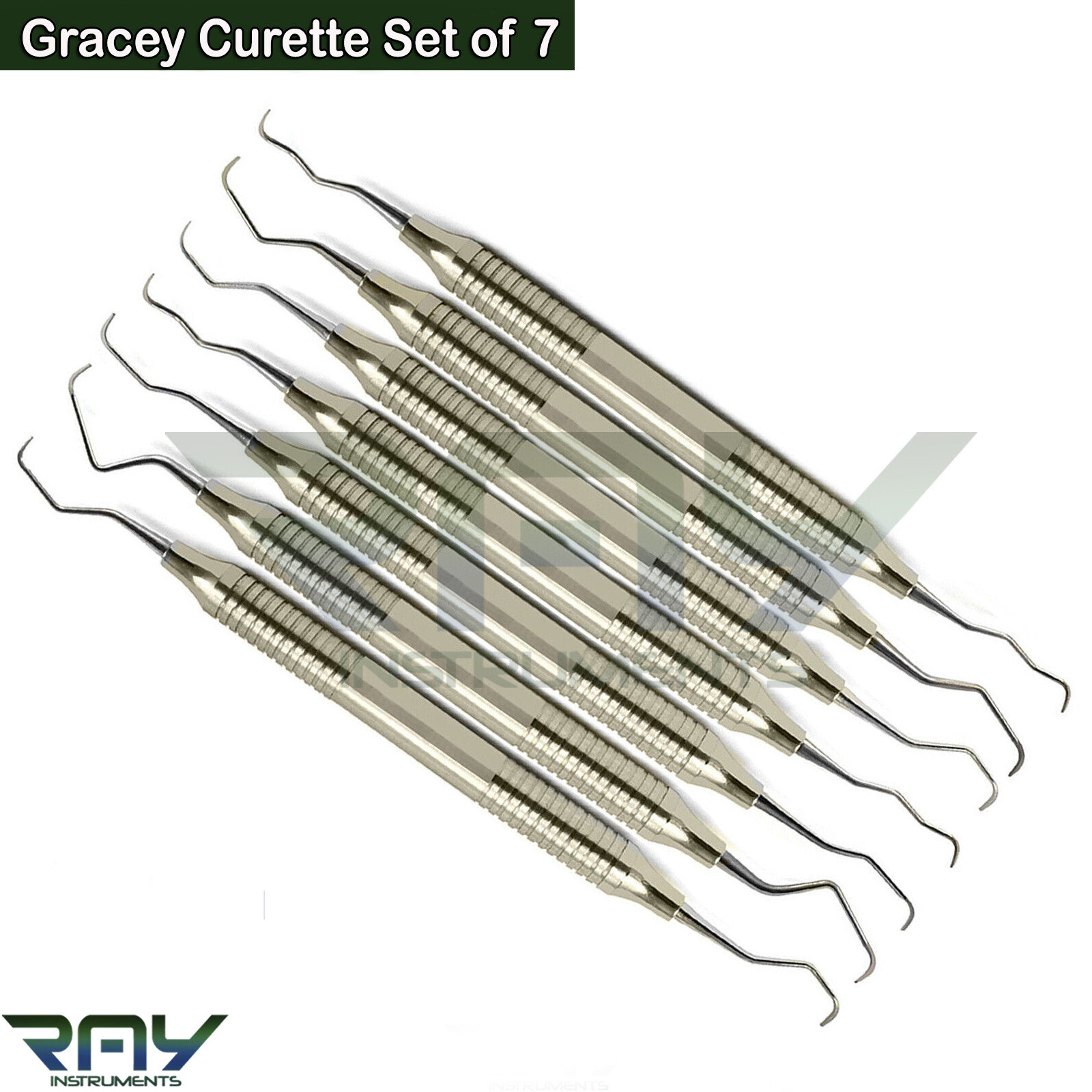Periodontal Dental Gracey Curettes Set of 7 With Cassettes Surgical Instruments