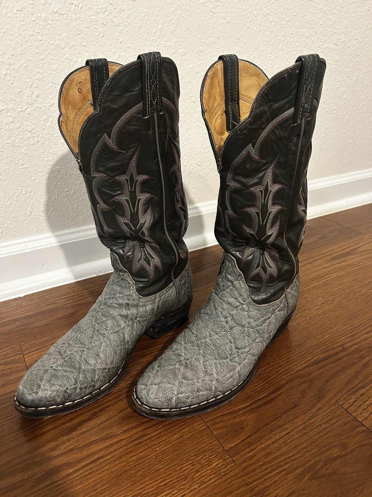 Vintage Tony Lama Black Label Mens Boots 9.5 D 8616 Vintage Tony Lama Black Label Mens Boots 9.5 D 8616