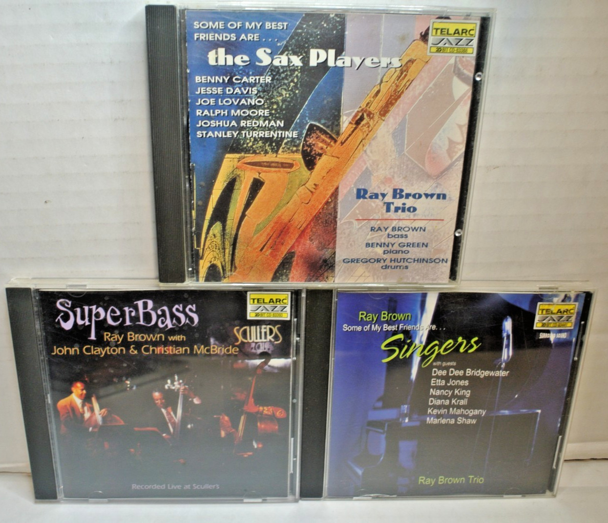JAZZ 3 CDS - RAY BROWN TRIO - THE SAX PLAYERS, BEST FRIEND SINGERS, SUPER BASS