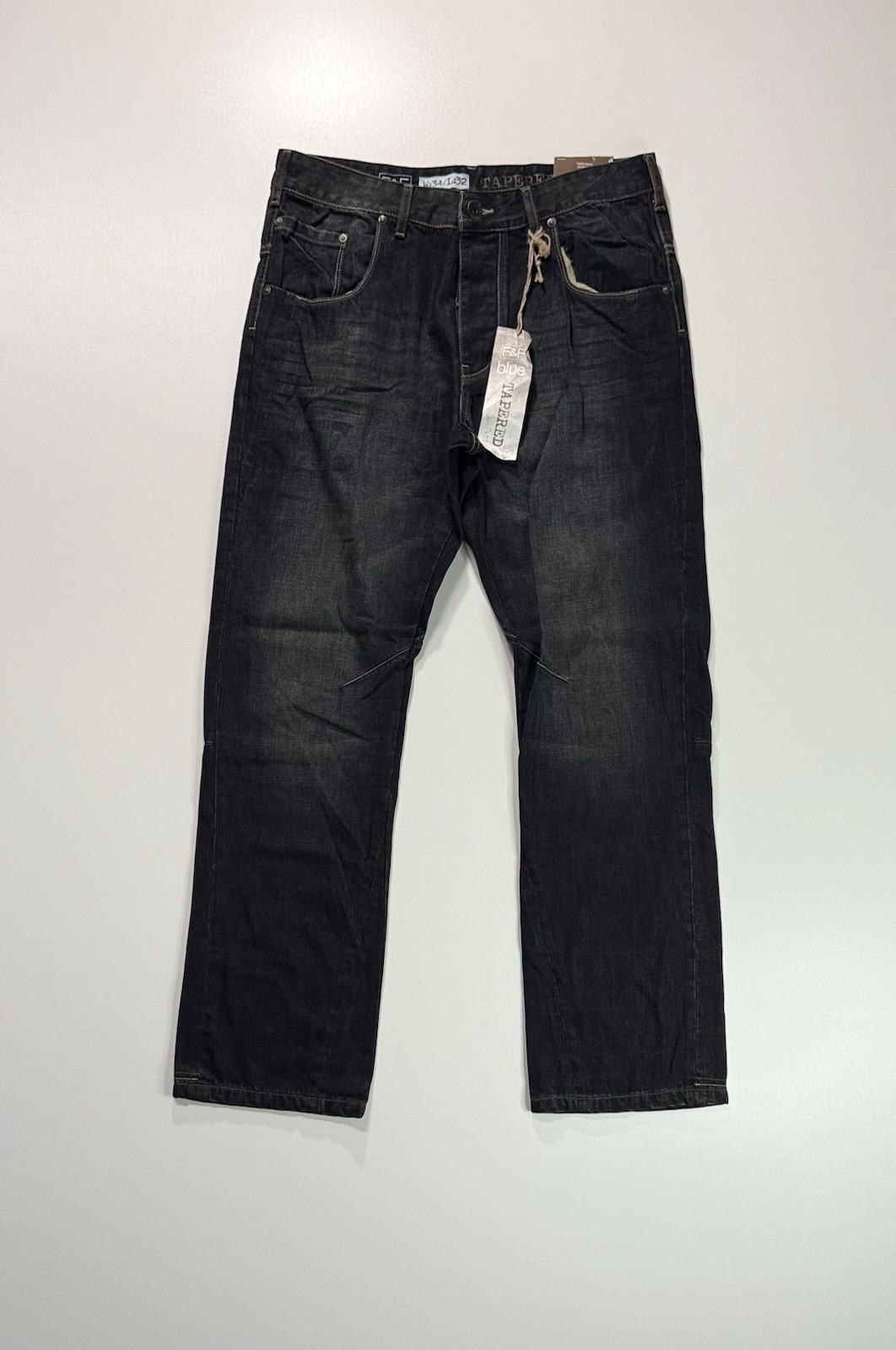 F&F Straight Denim Jeans Black W34 L32 Y2K Mid Rise