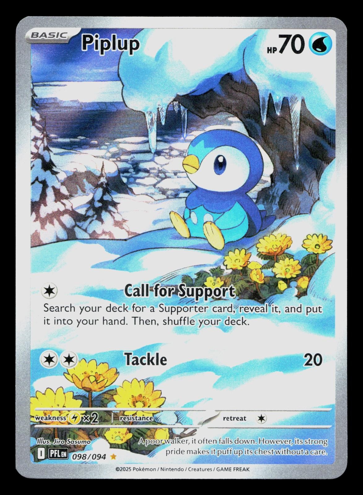 PIPLUP 098/094 ILLUSTRATION RARE PHANTASMAL FLAMES POKEMON HOLO LP