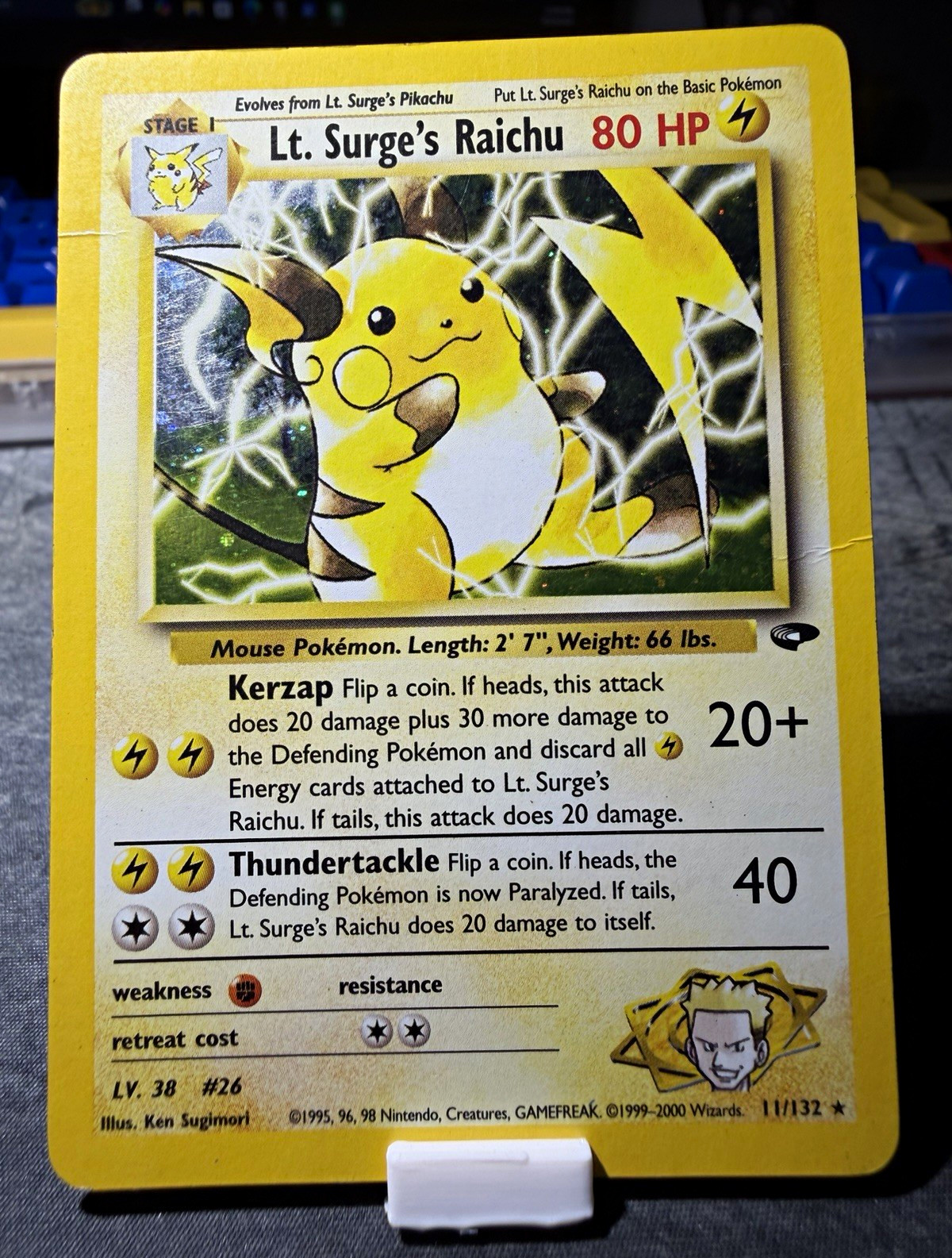 Pokemon TCG Lt. Surge's Raichu 11/132 Gym Challenge Holo Rare Unlimited