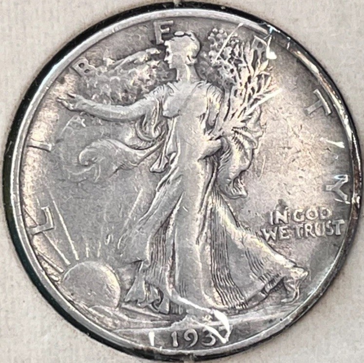     1937-S Walking Liberty Half Dollar F Fine 90% Silver 50C San Francisco