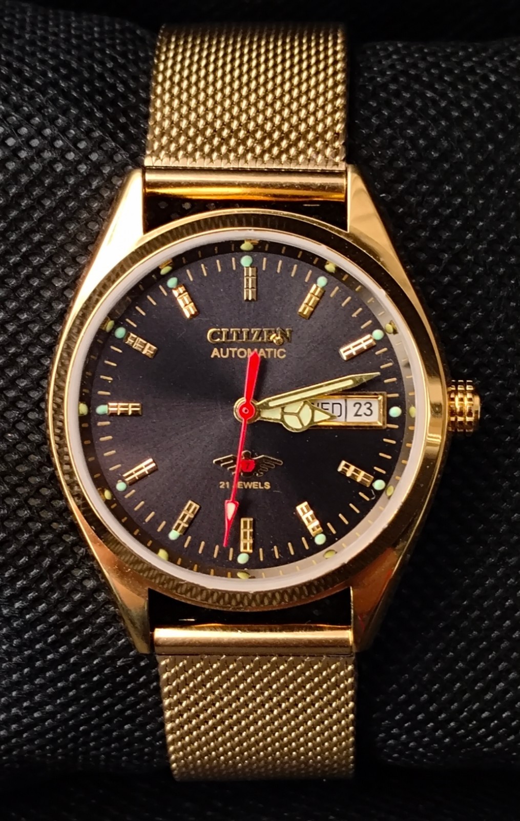 Vintage Automatic Citizen Japan Made Black Dial Day/ Date  Men\'s Wrist Watch