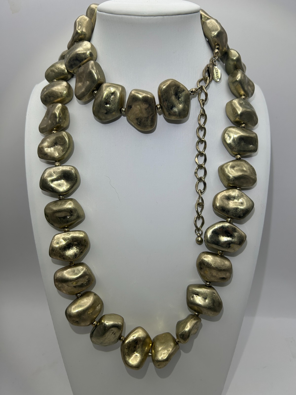 Vtg. Chico\'s Gold-Tone Nugget Bead Necklace Vtg. Chico\'s Gold-Tone Nugget Bead Necklace