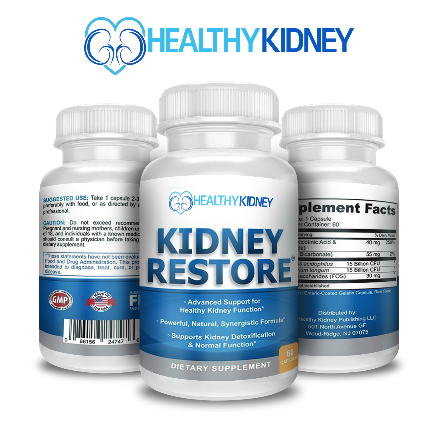 Kidney Restore Support Detox Cleanse Complete Flush Natural Supplement 3 Pack