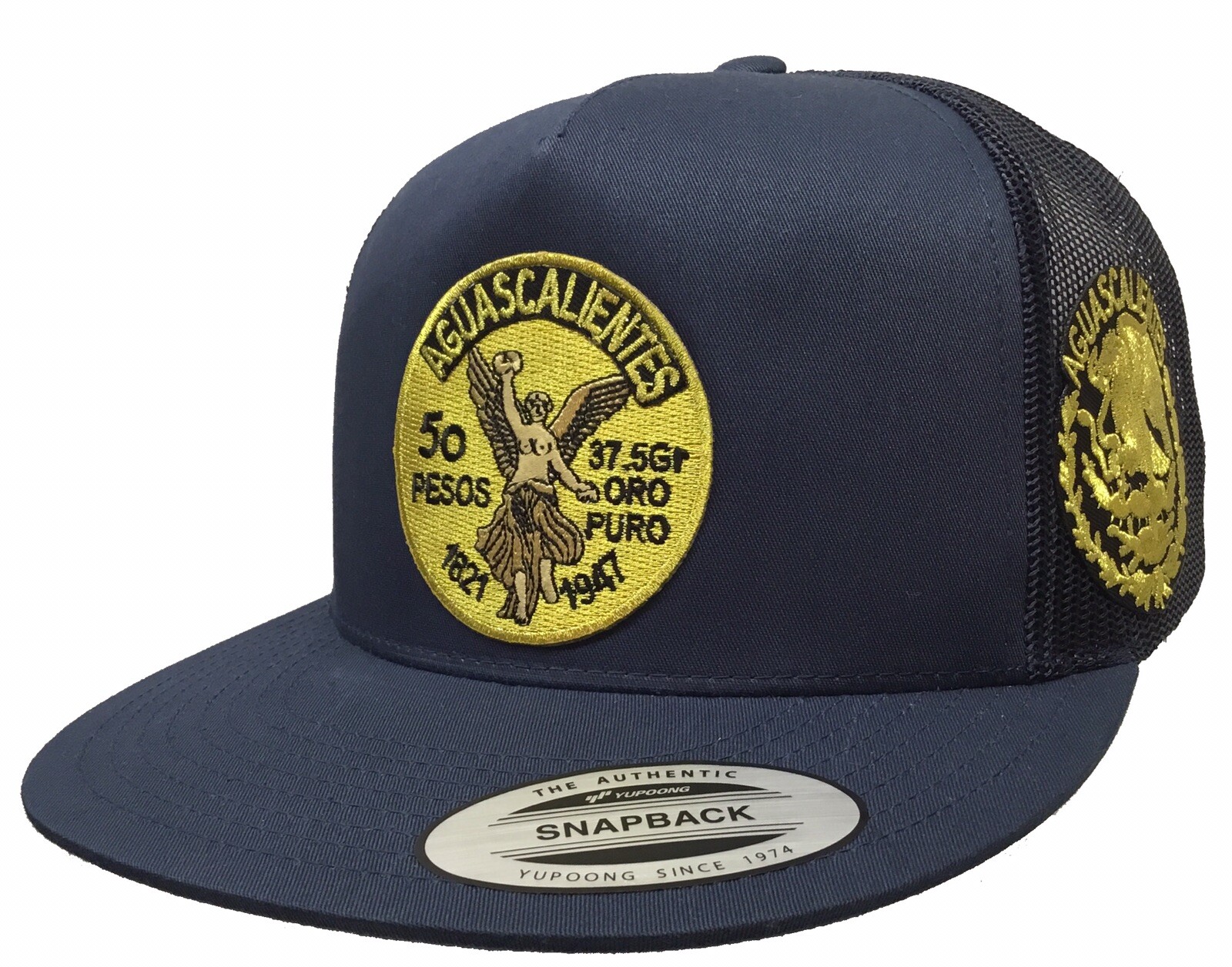 El Centenario De Aguascalientes Logo Federal A Lado 2 Logos Hat NAVY Mesh Mexico
