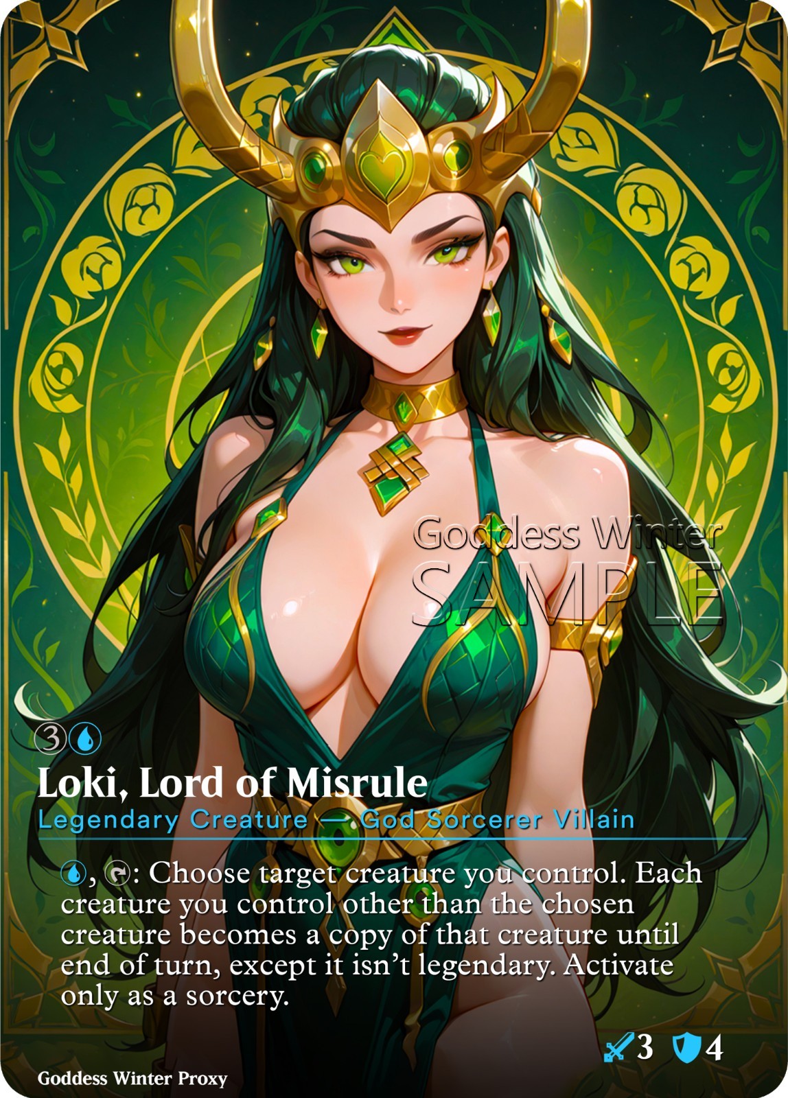 MTG - Loki, Lord of Misrule - Fanart Borderless Style - EDH / Playtest