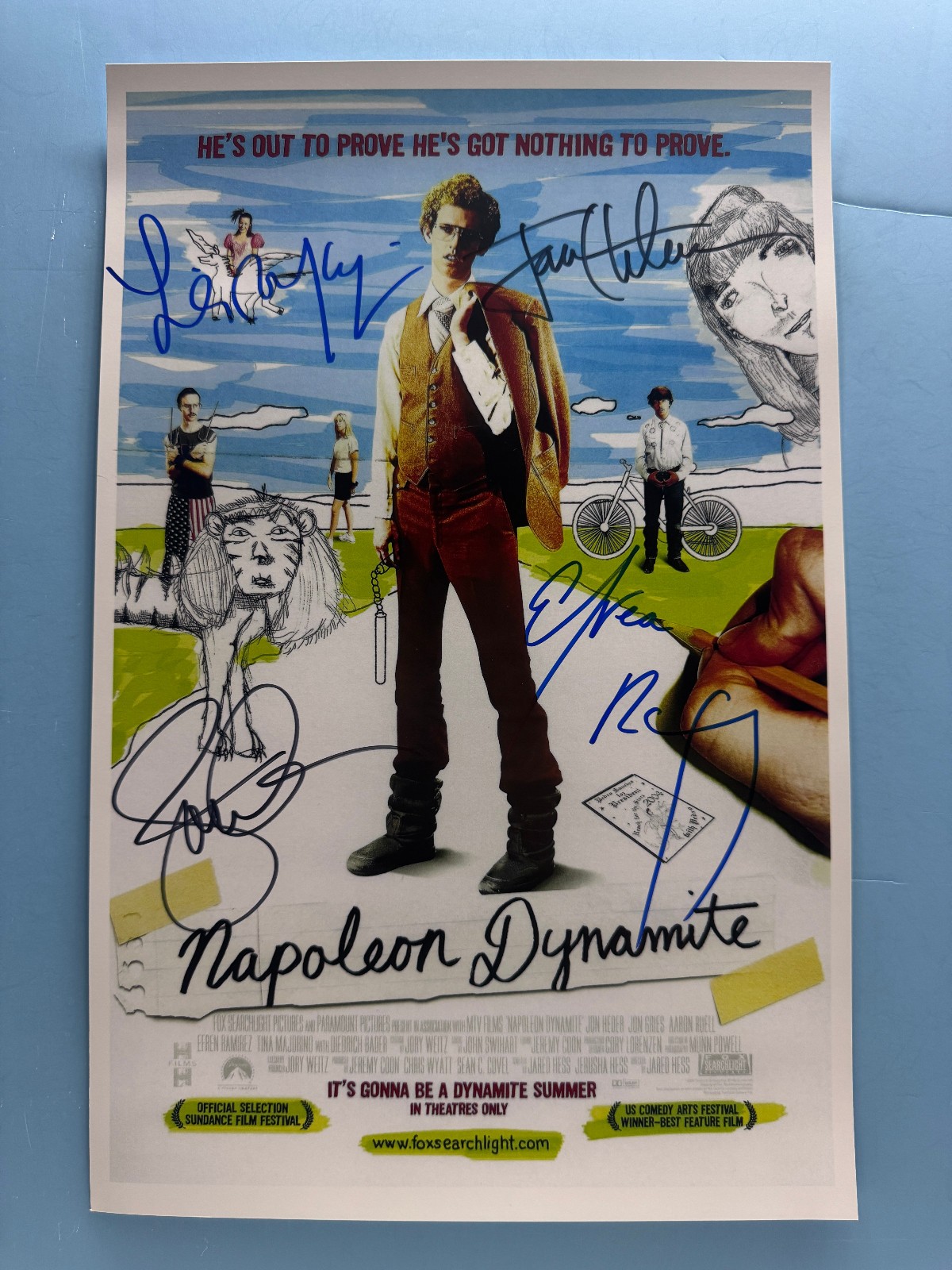 NAPOLEON DYNAMITE MOVIE POSTER 11x17 SIGNED by 4 AUTHENTICATED w/COA NAPOLEON DYNAMITE MOVIE POSTER 11x17 SIGNED by 4 AUTHENTICATED w/COA