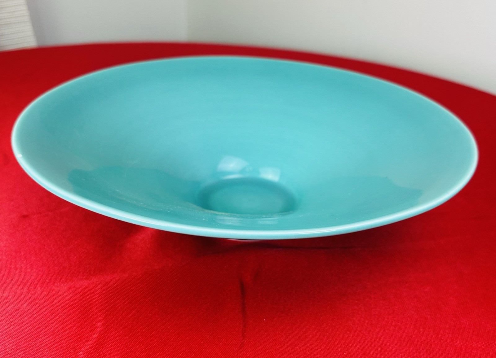 Vtg Vernon Kilns Jane F Bennison Dayrae Bowl No 3 Turquoise 13” California 1930s