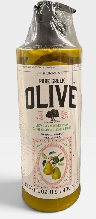 Korres Pure Greek Olive Honey Pear Body Cream, 13.53 fl oz.- NEW SEALED Korres Pure Greek Olive Honey Pear Body Cream, 13.53 fl oz.- NEW SEALED