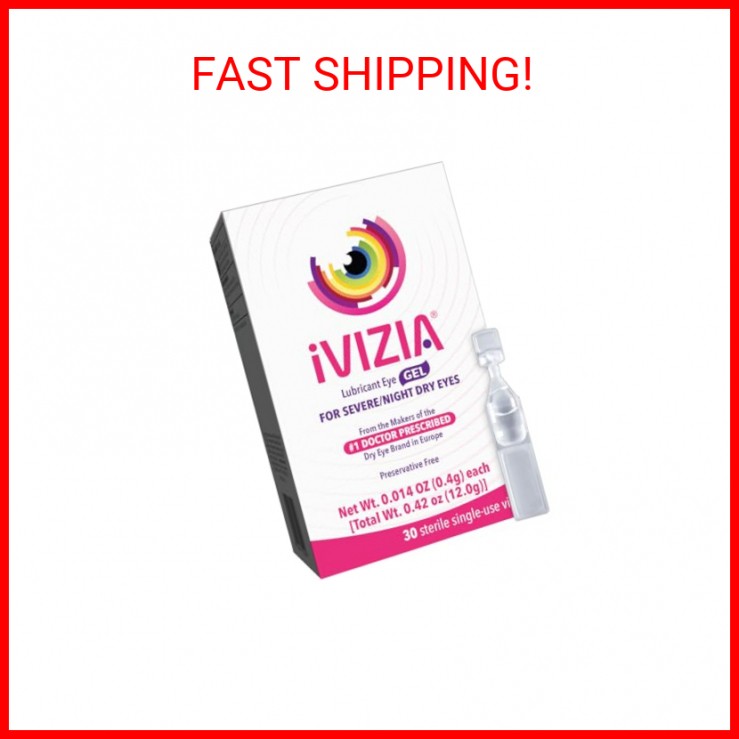 iVIZIA Lubricant Eye Gel for Severe and Nighttime Dry Eye Relief, Preservative-F