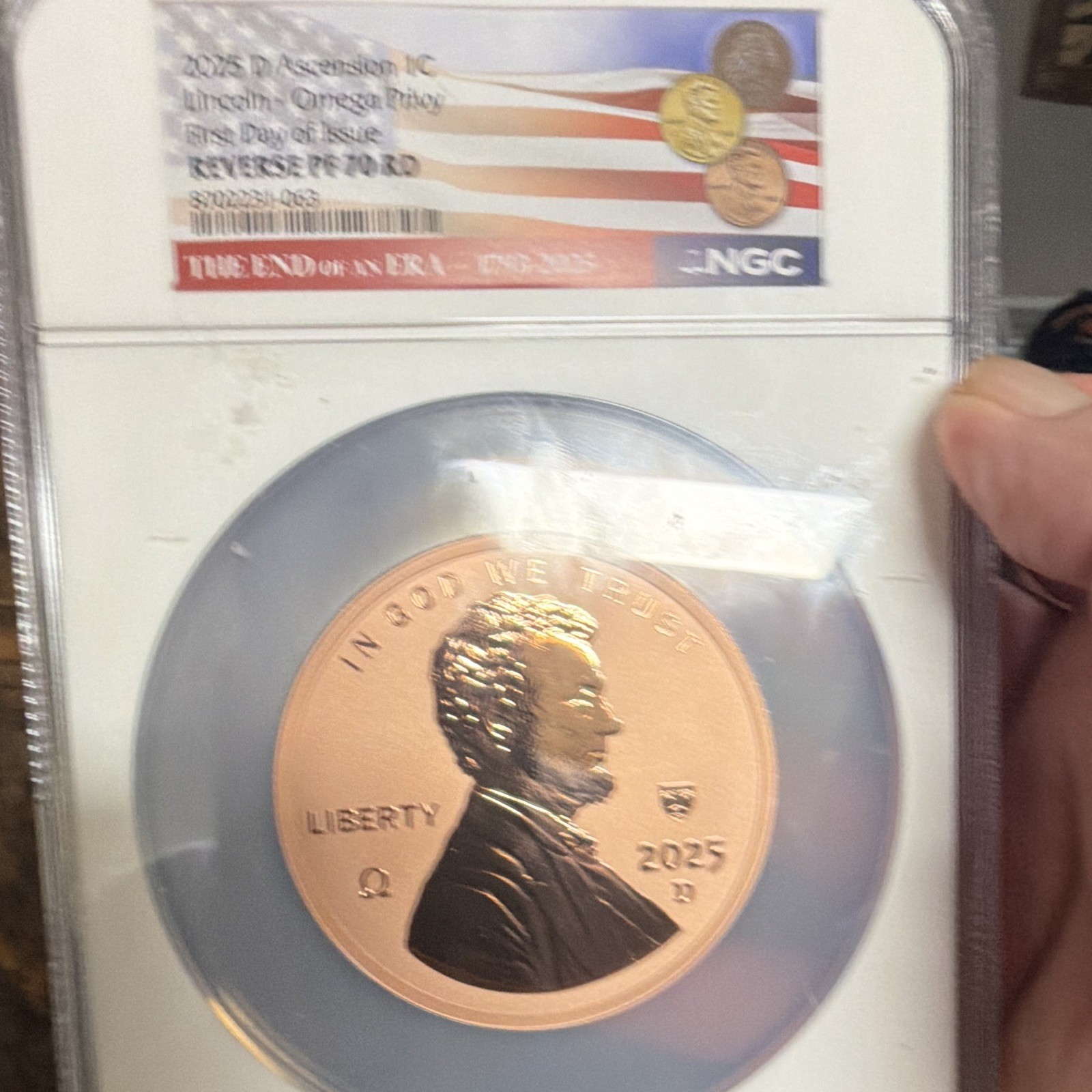 2025-D Lincoln Shield Small Cent Proof NGC PF70 RD Omega Privy FDI