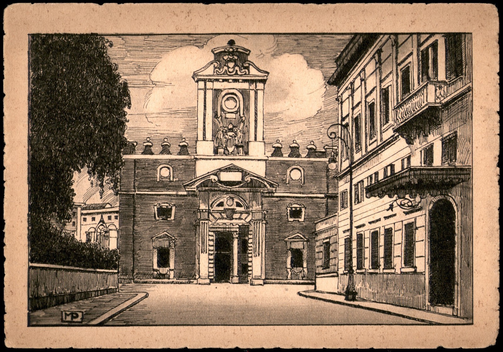 Vintage Roma Porta Pia Italy Postcard A. Scarmiglia Ed. Continental ASER