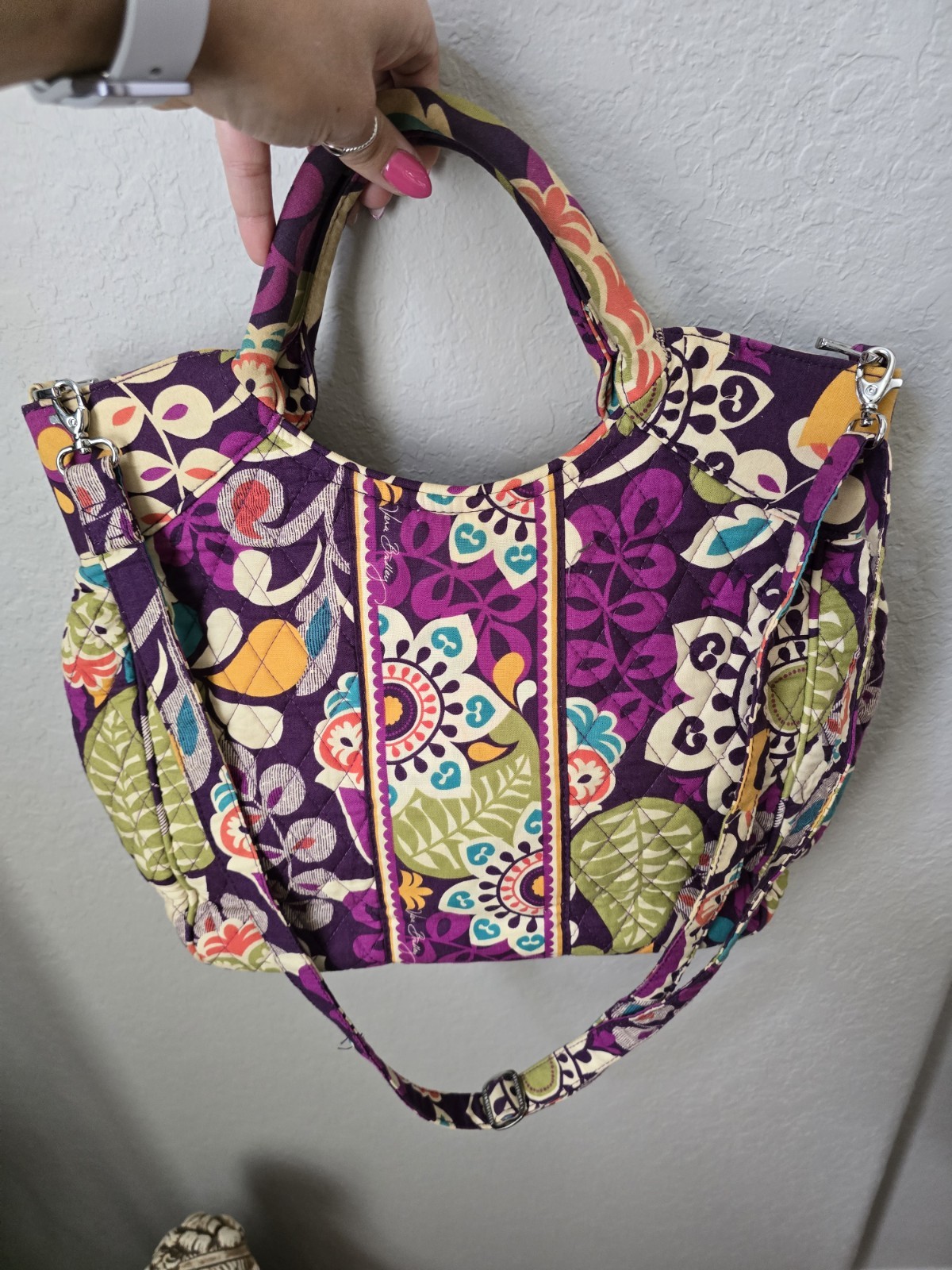 Vintage/Retired Vera Bradley Glenna Shoulder Bag – Plum Crazy – Circa 2012–2013