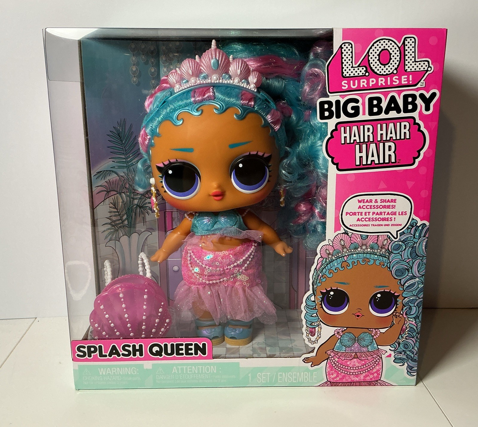 New L.o.L. Surprise Big Baby Hair Hair  Splash Queen Wear & Share Accessories ￼￼