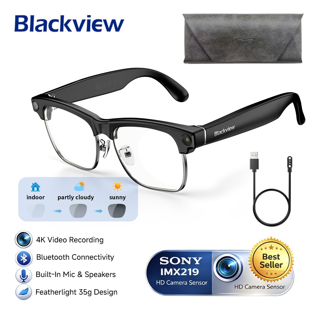 AI Smart Photochromic Glasses Sunglasses for Men 8MP Camera 4K Video Recording