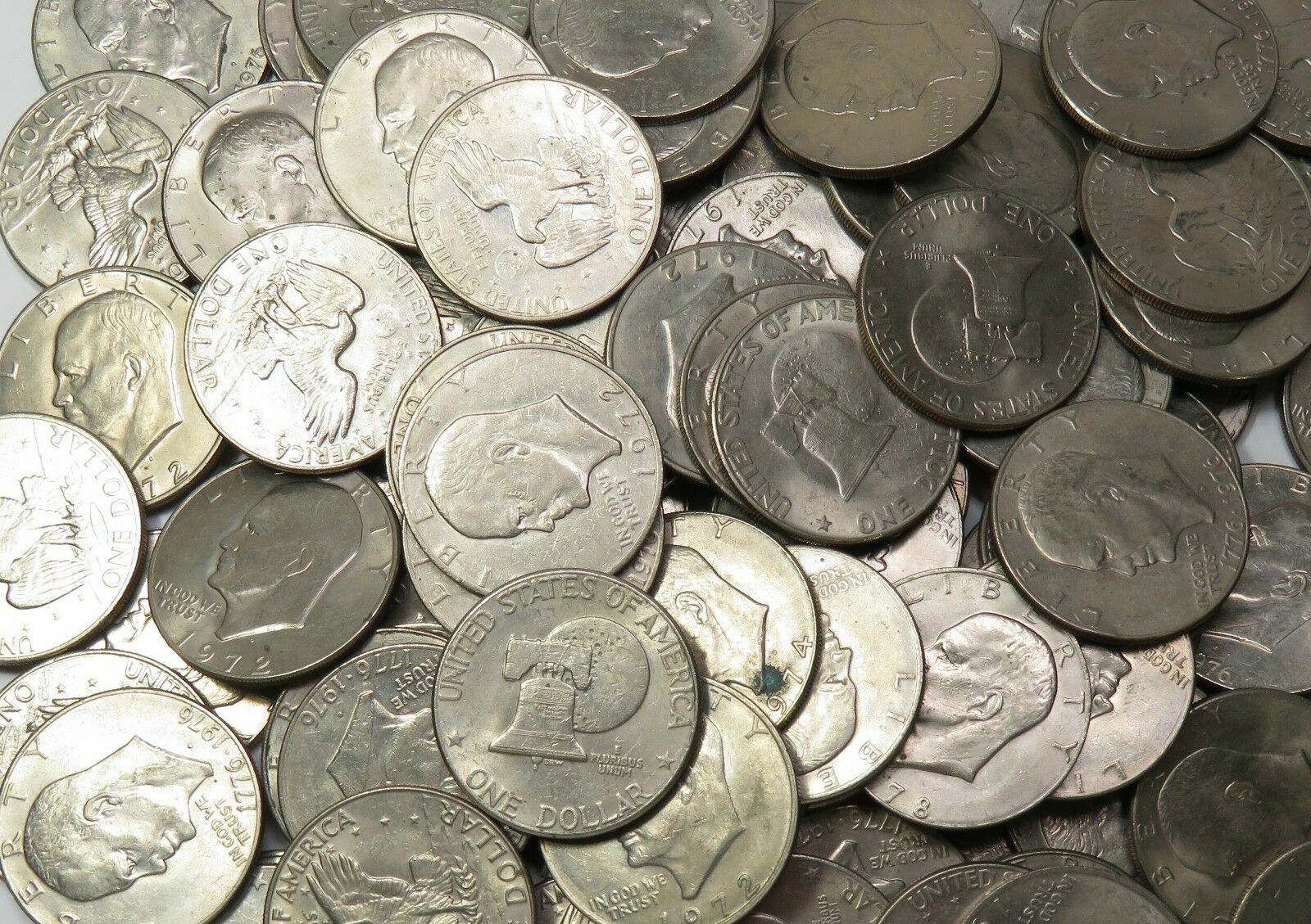 EISENHOWER IKE DOLLAR ESTATE SALE ~ LOT OF 10 ~ MIXED DATES 1971-1978