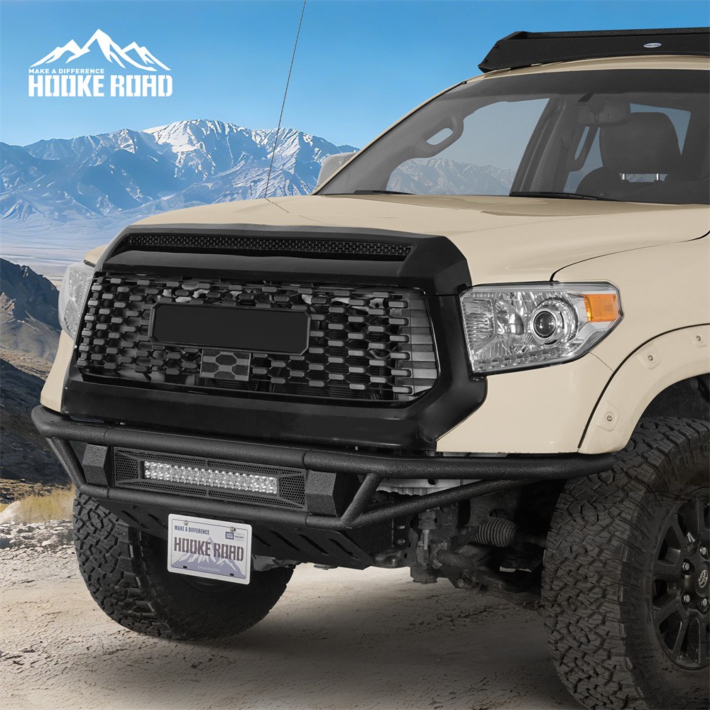 Fit 2014-2021 Toyota Tundra Off-road Tube Front Bumper w/ Skid Plate Light Bar Fit 2014-2021 Toyota Tundra Off-road Tube Front Bumper w/ Skid Plate Light Bar