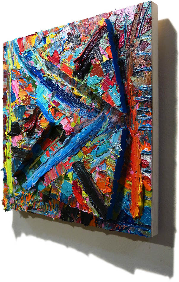 LANDSCAPE NATURE█ABSTRACT ORIGINAL OIL█PAINTING VINTAGE PLANTS█ART SIGNED ART█AN