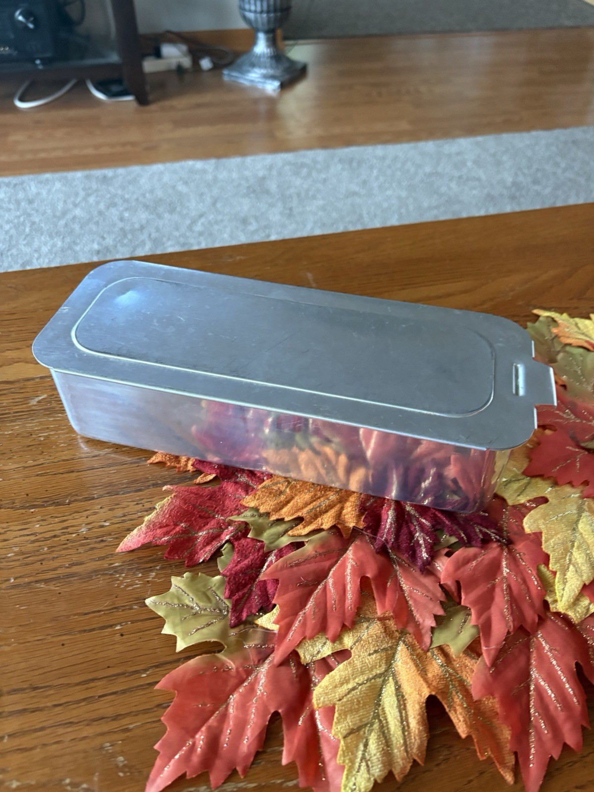 Vintage Mirro Aluminum 5196 Metal Refrigerator Box Sliding Lid 10x3