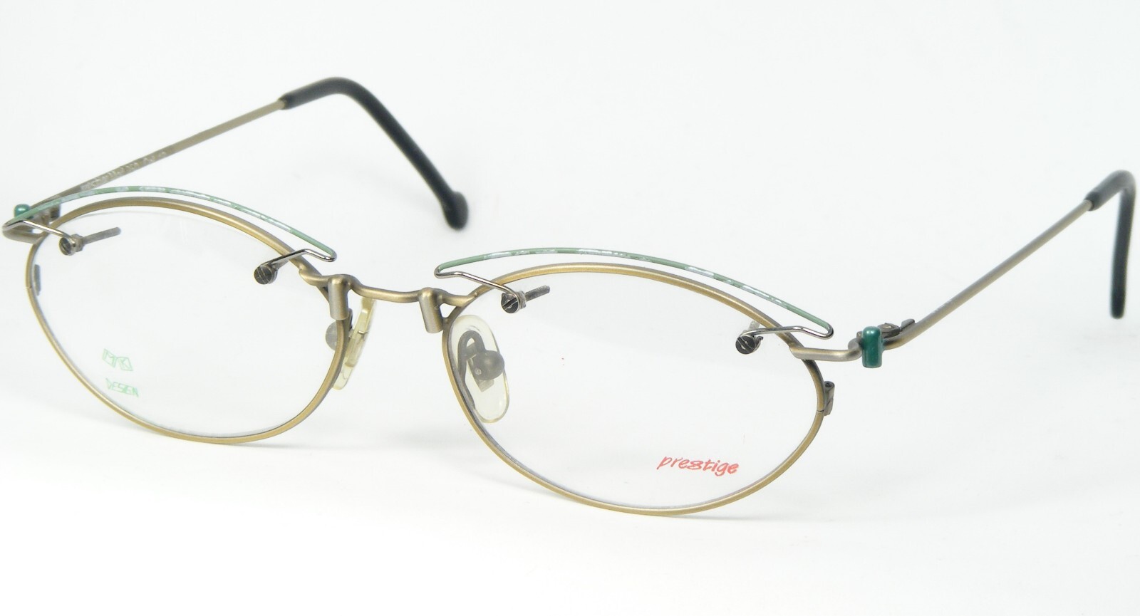 Vintage Prestige 050 12 ANTIQUE BRONZE /GREEN EYEGLASSES 51-17-140mm Germany
