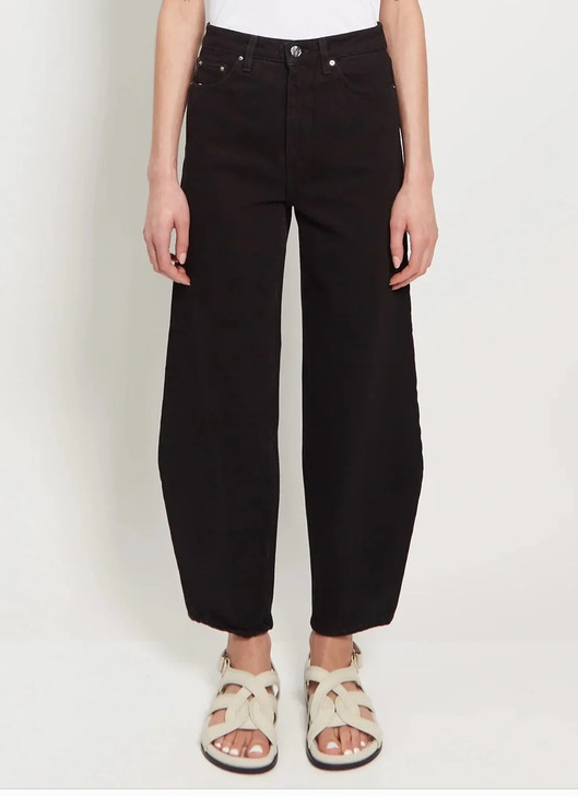 Toteme Jeans High Rise Barrel Leg Denim Black Size 30W 26L Curve Seam Toteme Jeans High Rise Barrel Leg Denim Black Size 30W 26L Curve Seam