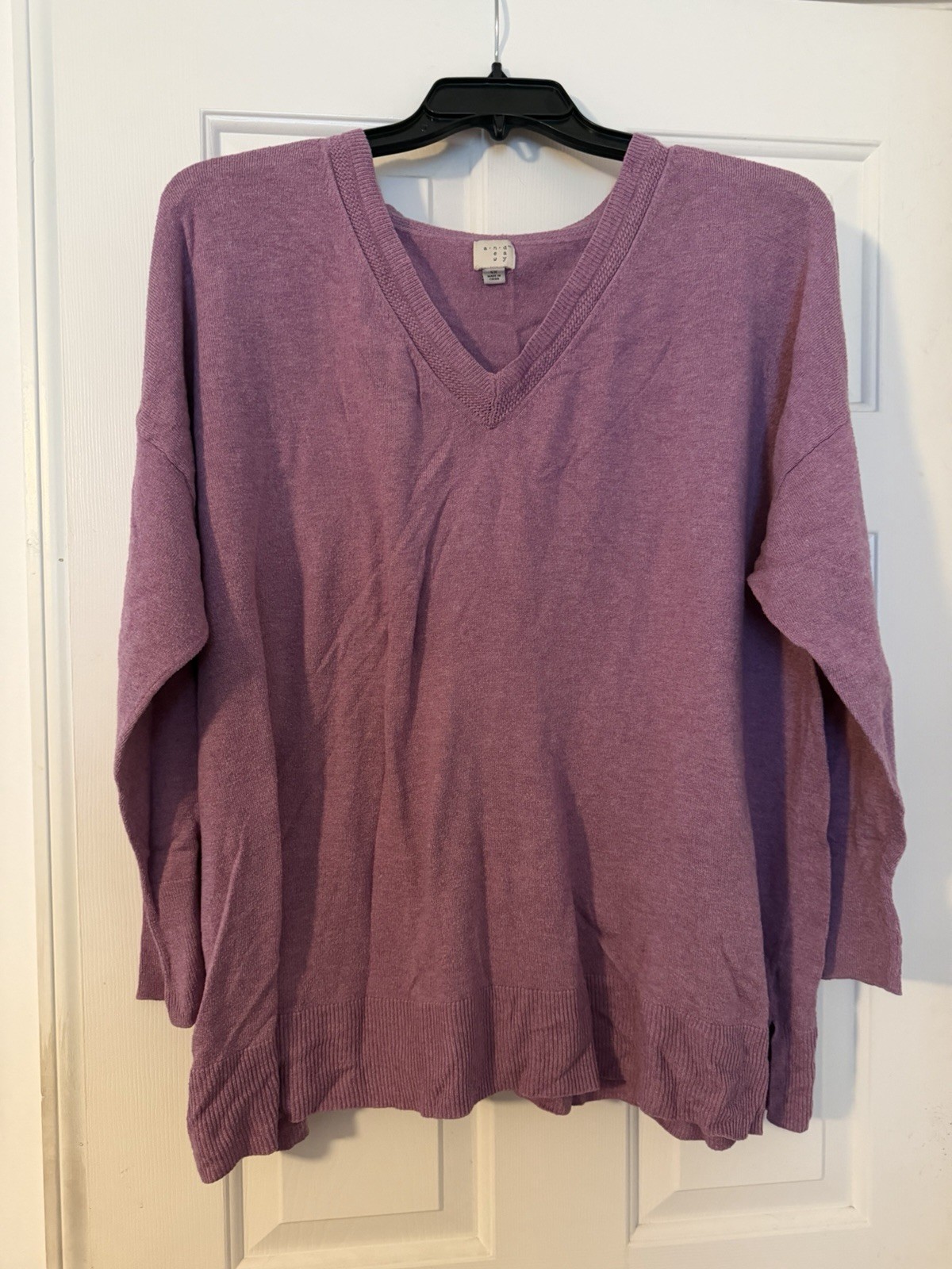V-Neck Purple Sweater Plus Size 4X V-Neck Purple Sweater Plus Size 4X