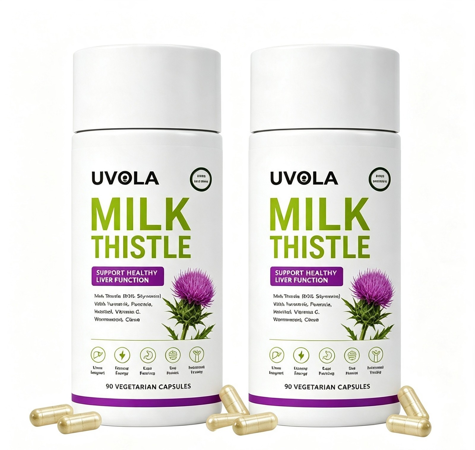 2x Uvola Milk Thistle Supplement, 80% Silymarin Liver Support Formula, 90Ct 2x Uvola Milk Thistle Supplement, 80% Silymarin Liver Support Formula, 90Ct