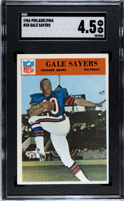 1966 Philadelphia Gale Sayers RC SGC 4.5 VG-EX+ Rookie HOF Football Card #38 1966 Philadelphia Gale Sayers RC SGC 4.5 VG-EX+ Rookie HOF Football Card #38