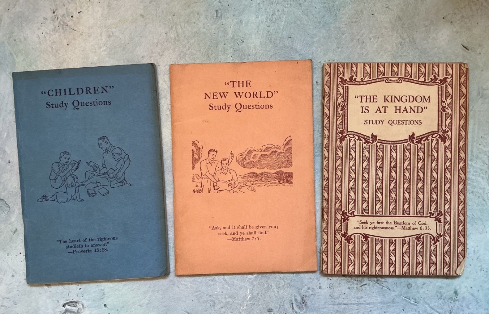 1940s Watchtower Question Booklets: Children, The New World, Kingdom at Hand