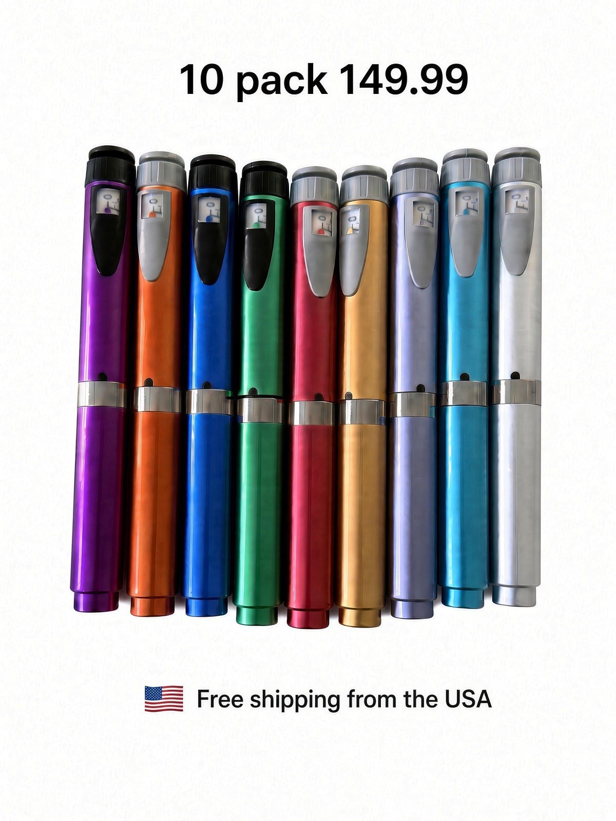 V2 Reusable Magic Pep Pens 10-Pack Multi Color Peptide Pen Set Mixed Colors