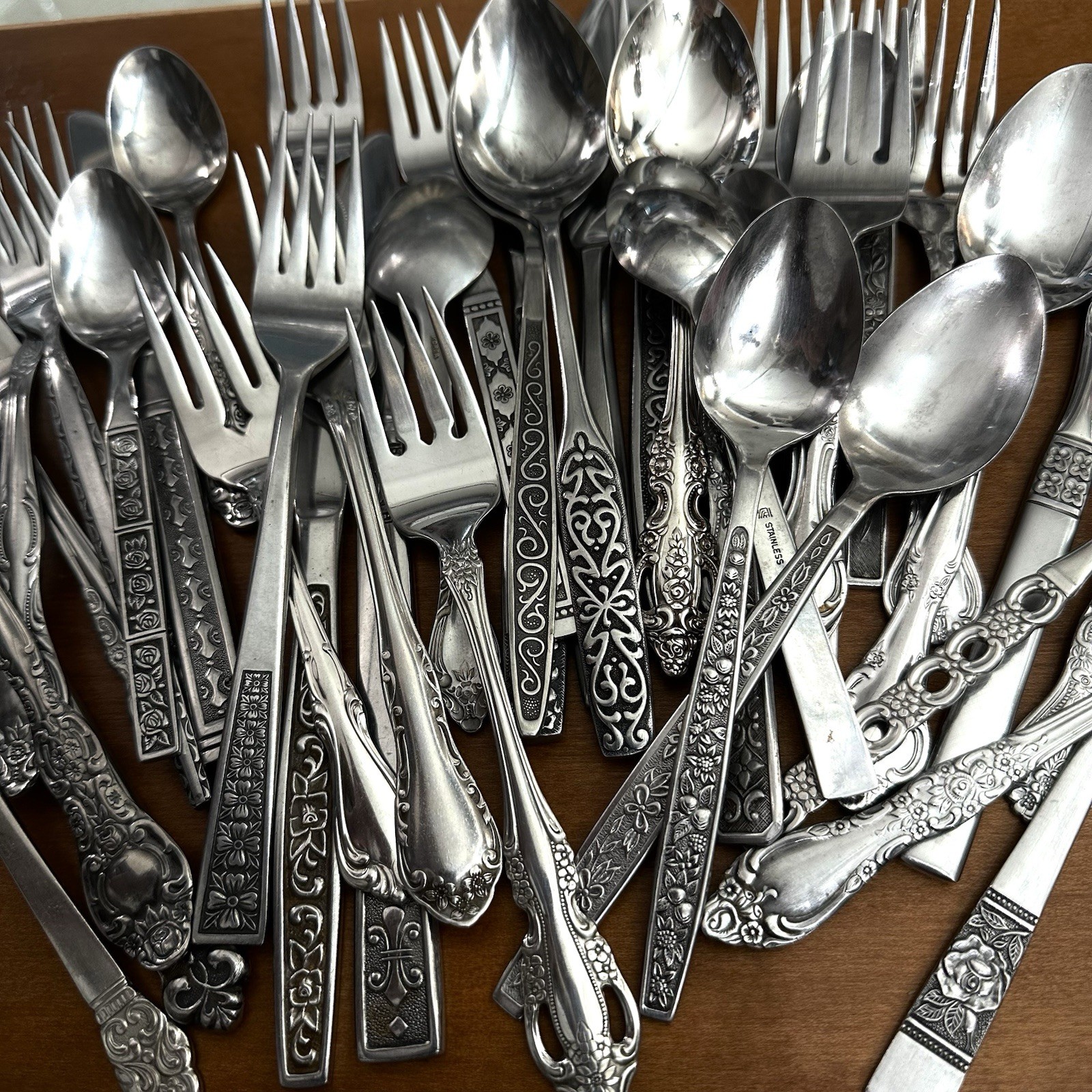 40 Vtg Stainless Flatware Mismatched Japan EKCO National Interpur Oneida Mixed