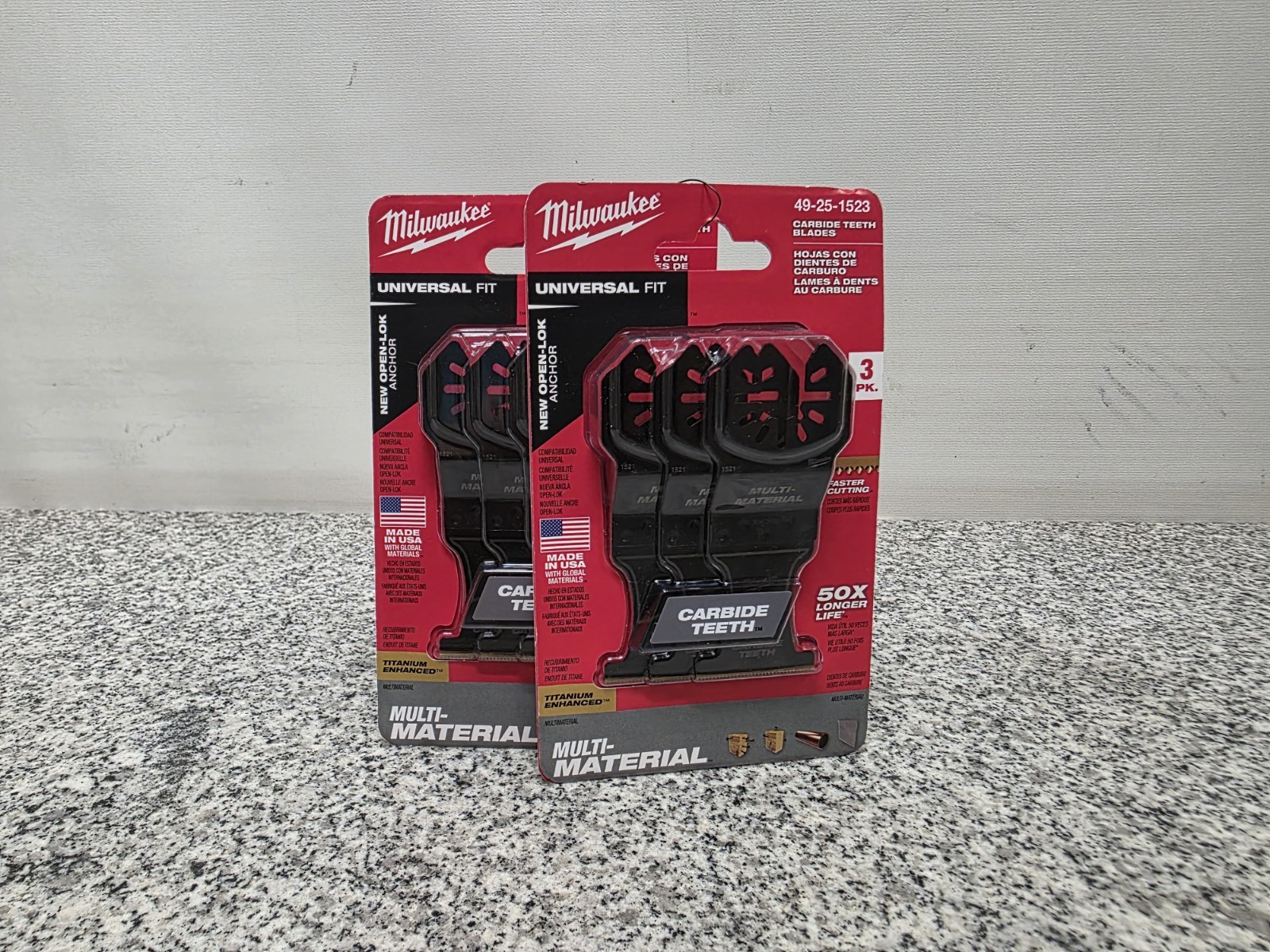 Milwaukee 49-25-1523 Multi-Material Carbide Teeth Universal Fit 3pk. Lot Of 2