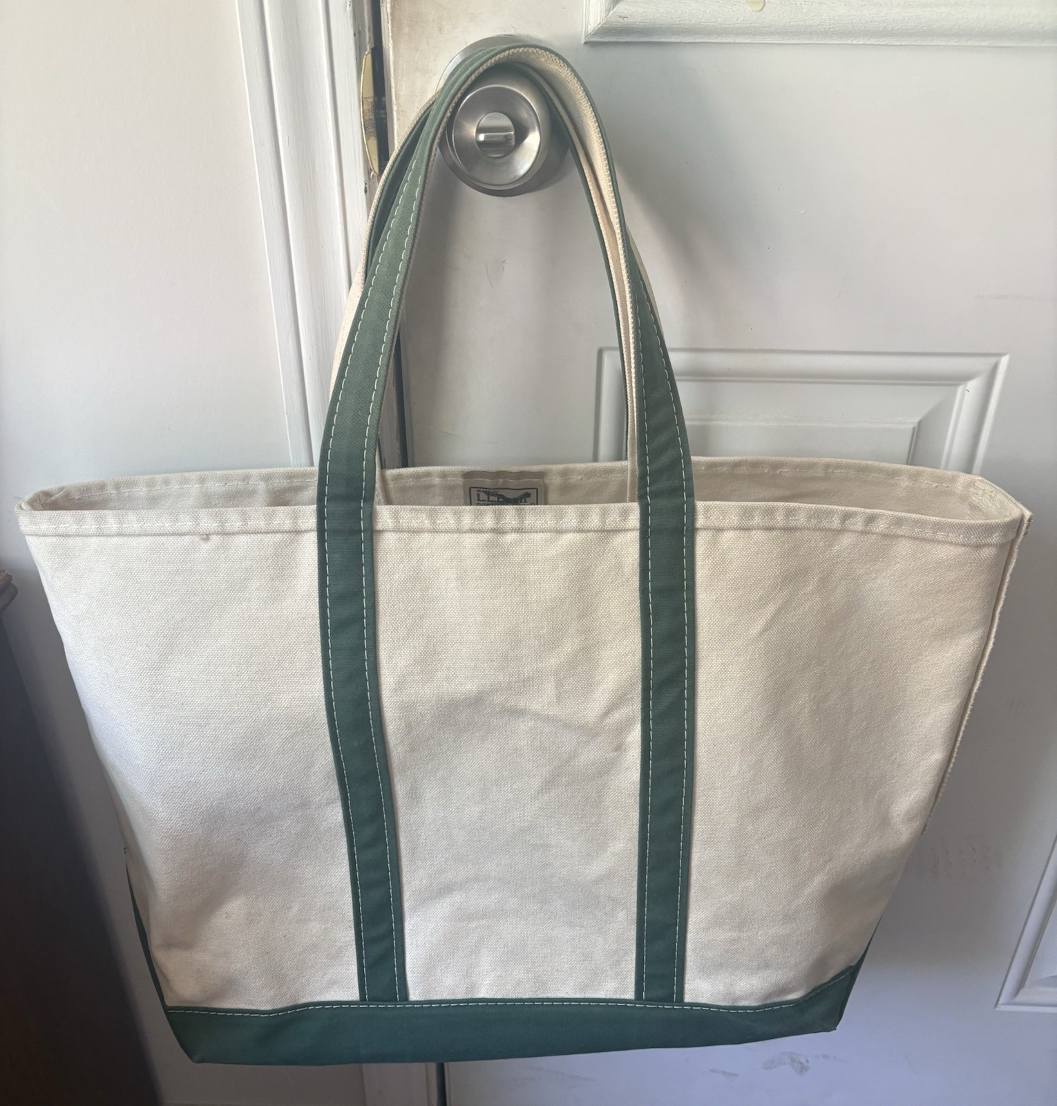 LL Bean Boat Tote Bag Forest Green Early Aughts Vintage USA Made (in Maine) LL Bean Boat Tote Bag Forest Green Early Aughts Vintage USA Made (in Maine)