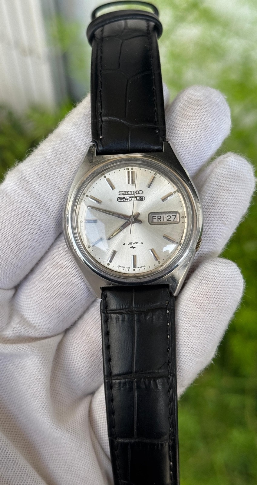 Vintage Seiko 5 Actus Automatic 7019-8010 Men\'s Wrist Watch Day Date Japan