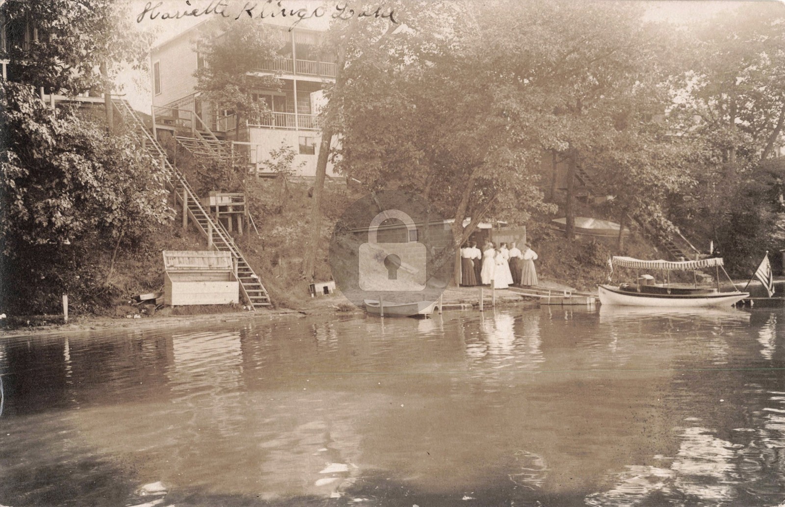 Women by the Shore, Klinger Lake MI Michigan 1908 RPPC Photo Postcard COPY Women by the Shore, Klinger Lake MI Michigan 1908 RPPC Photo Postcard COPY