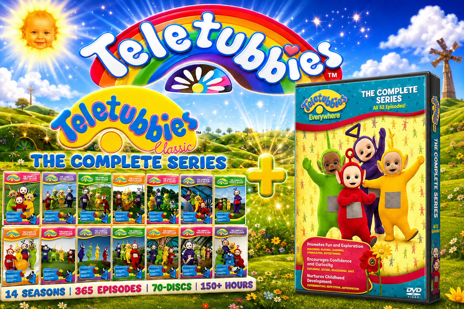 TELETUBBIES THE COMPLETE SERIES + EVERYWHERE COMPLETE SERIES (DVD) SET BRAND NEW