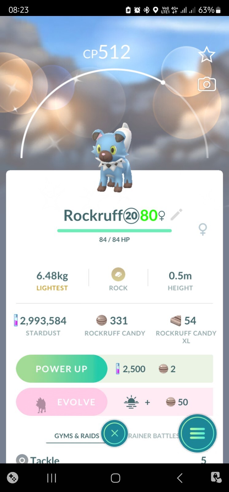 Shiny Rockruff ( Dusk Form ) Pokemon Tr@de Go