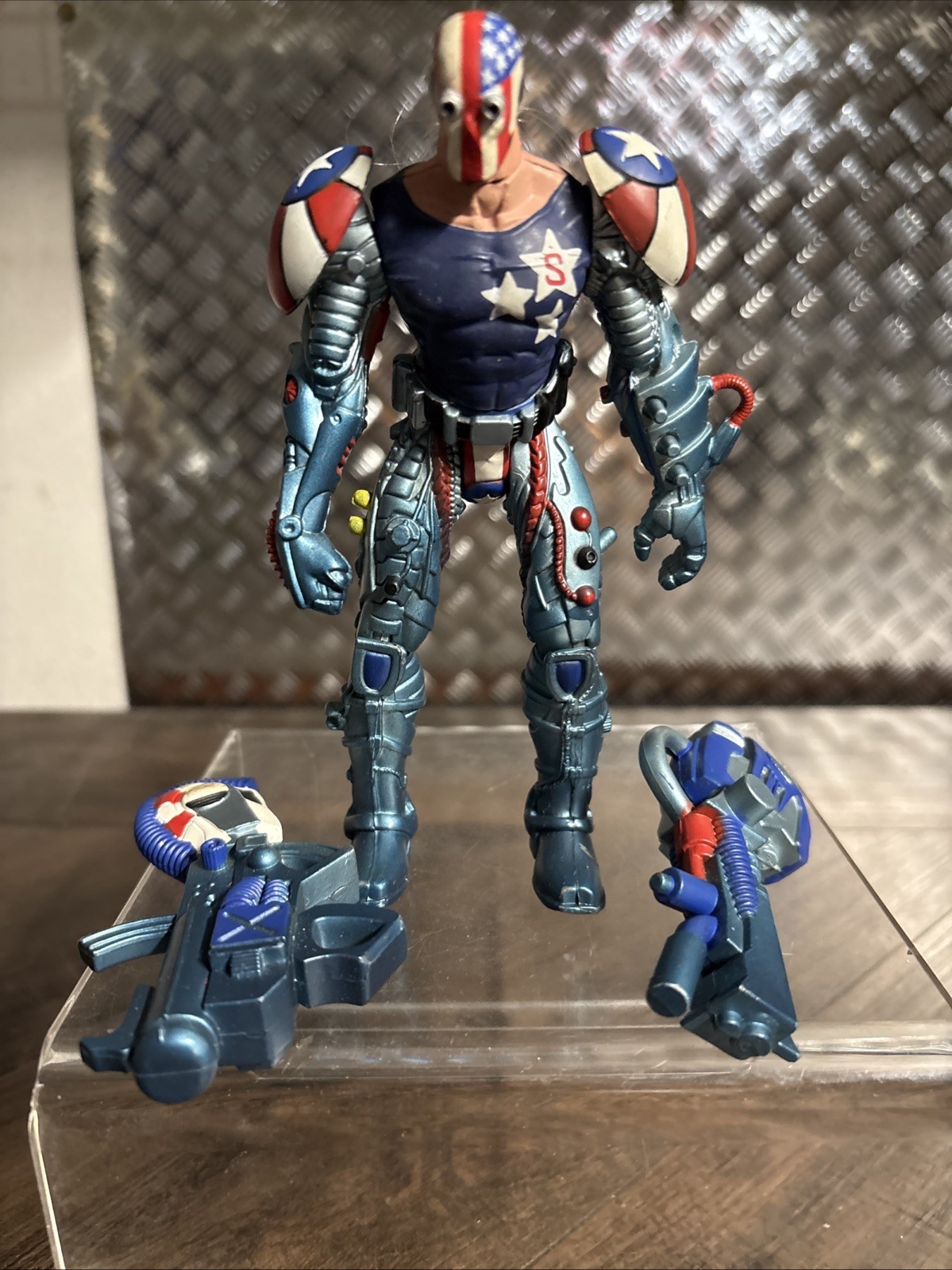 Vintage 1996 Mcfarlane Toys-Spawn Series 6: SuperPatriot Blue Variant Loose Vintage 1996 Mcfarlane Toys-Spawn Series 6: SuperPatriot Blue Variant Loose
