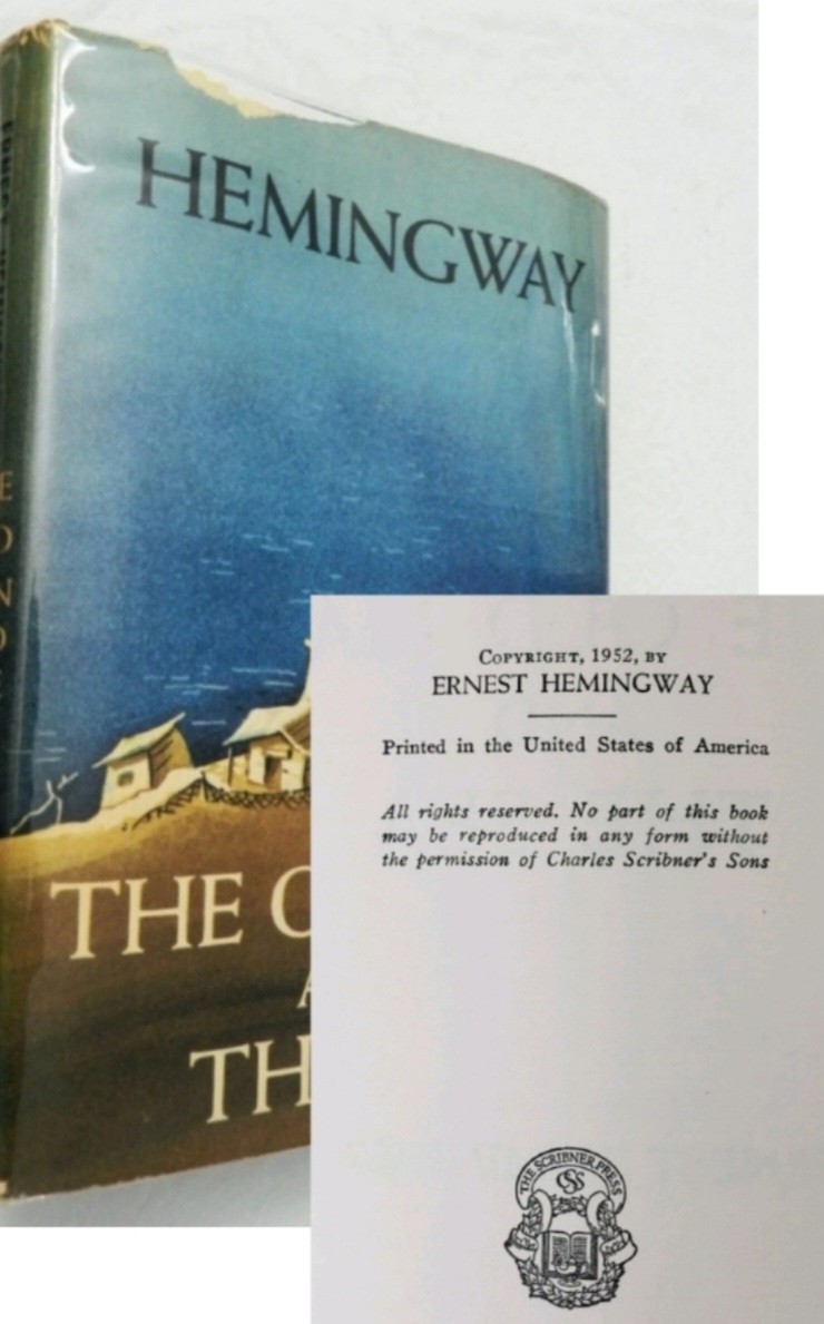 The Old Man and the Sea by Ernest Hemingway, HBw/dj Early Pr, $3.00 DJ, VG