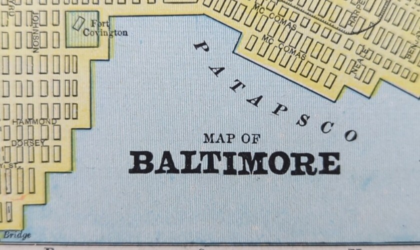 Vintage 1896 BALTIMORE MARYLAND Map 14\