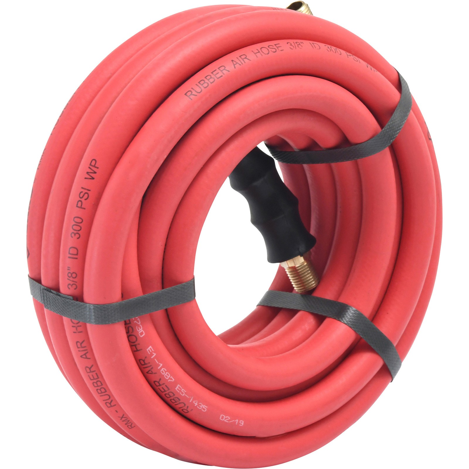 Ironton Rubber Air Hose, 3/8in. x 50ft., 300 PSI, 1/4in. M-NPT Fittings Ironton Rubber Air Hose, 3/8in. x 50ft., 300 PSI, 1/4in. M-NPT Fittings