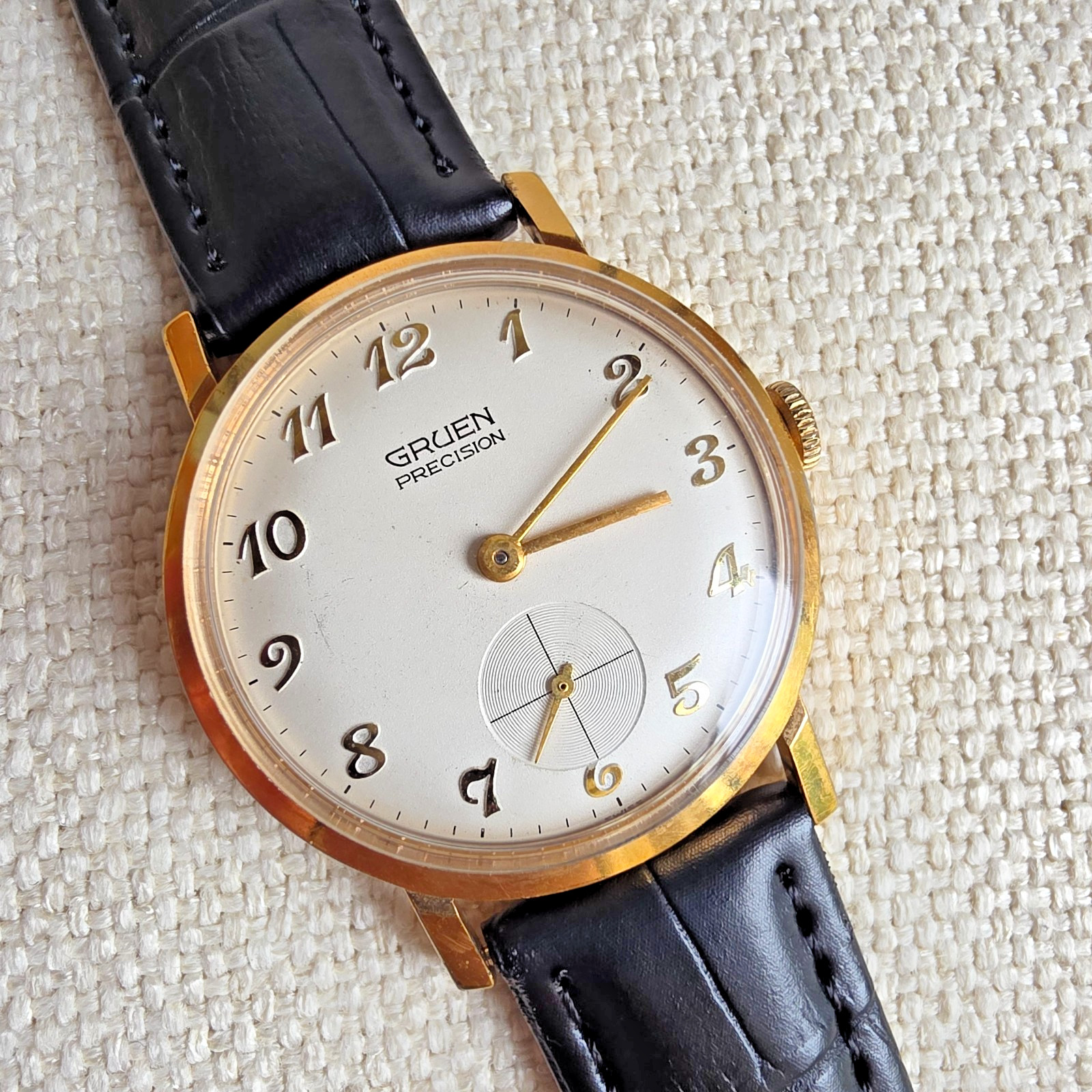 Vintage GRUEN men\'s manual wind watch 510-188 10K RGP swiss 1960s