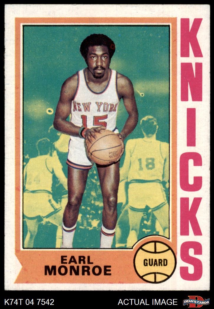 1974 Topps #25 Earl Monroe Knicks HOF Winston-Salem St 5 - EX
