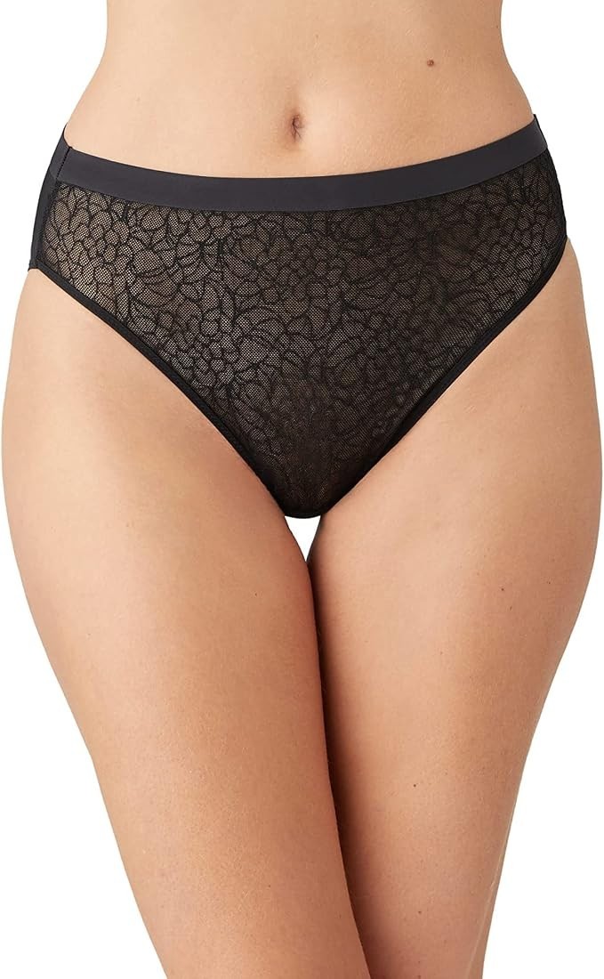 NWT Wacoal Women\'s M Black At Edge High Cut $28 Retail