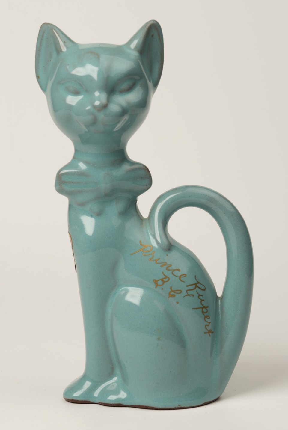Vintage MCM McMaster Craft Siamese Cat Figurine Canadian Pottery - TEAL