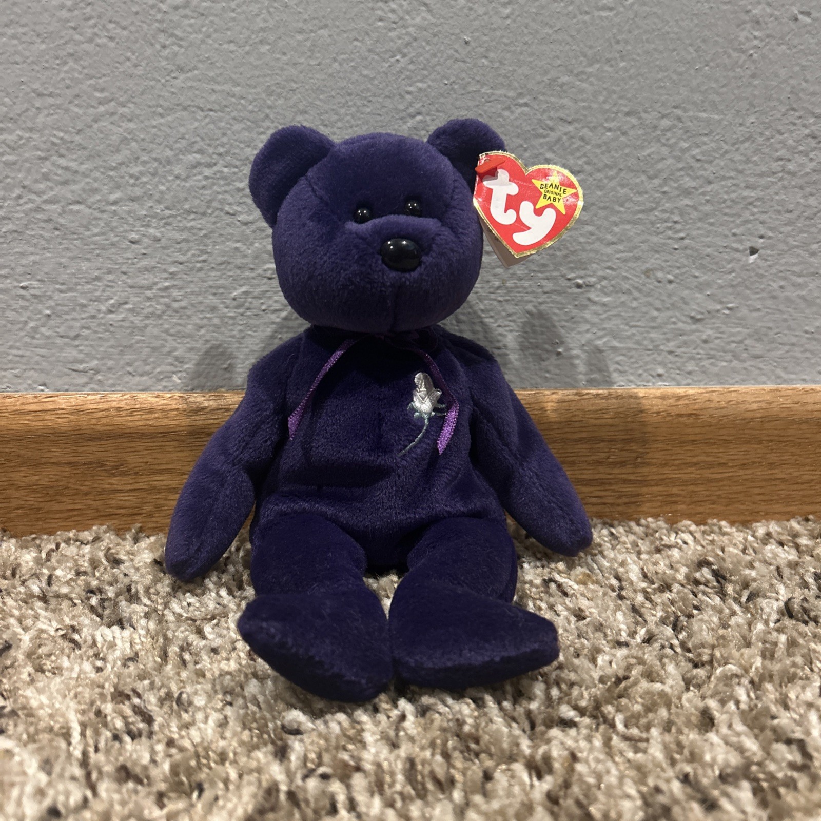 Ty Beanie Babies Princess Diana Purple Bear 1997 Ultra Rare, Retired Baby